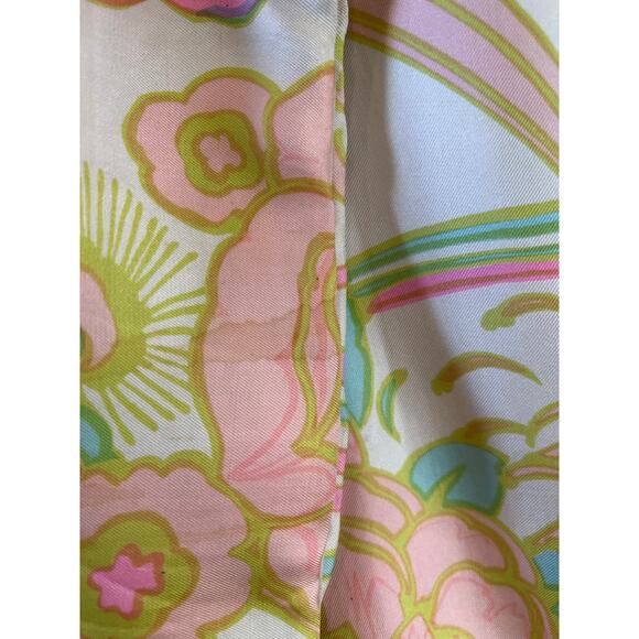 Vintage 60s silk Hawaiian mod print maxi dress - Picture 10 of 13